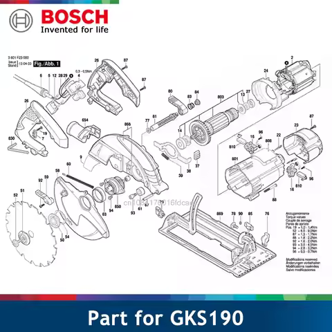 Orginal Electric circular saw Switch Motor carbon brush stator shell Drive Shaft for Bosch GKS190 Re