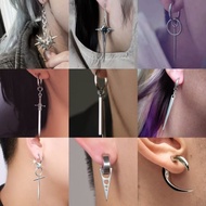 Exaggerate Long Drop Earring for Men Women Sword Rivet Heart Cross Geometry Earrings Unisex Jewelry