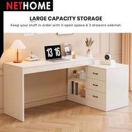 พร้อมส่ง NETHOME : Leonardโต๊ะเรียนพร้อมตู้เก็บของและลิ้นชัก/ ชุดโต๊ะข้างเตียงพร้อมชั้นวางข้าง สำหรั