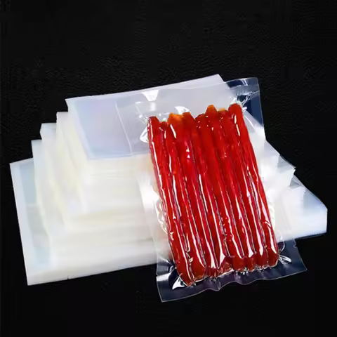 100Pcs Clear Transparent Vacuum Sealer Bags Food Storage Pouches for Meat Fish Fruits Heat Sealable 