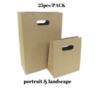 [25PCS] Paper D Bag/ Paper D-Cut Bag Kraft Brown / Brown Kraft Paper Bag / Handle Paper Bag / Bag / beg kertas