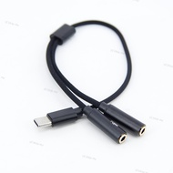 2in1 Type C male To Dual 3.5mm female cable splitter Jack Earphone Usb C To 3.5mm Aux Double Headpho