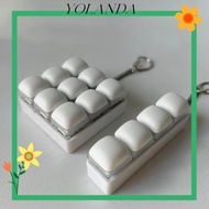 YOLAN Fidget Keychain, DIY Keyboard Keys Button Finger Keyboard Cap, Relaxing Keycap Steamed Bread 3