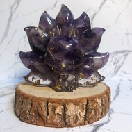 能量禮盒 - 紫水晶九尾狐 | 水晶滴膠擺飾