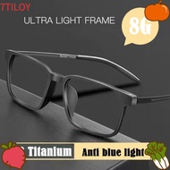 7TILOYSHOP Business Eyeglasses, Ultralight Pure Titanium Anti-Blue Light Reading Glasses, Portable S