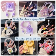 Combo 5 Piece Charger cover, cute silicone charging cord protector (compatible with Oppo 18W, 33W, 4