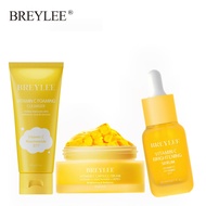 BREYLEE Vitamin C Brightening Facial Cleanser, Brightening Capsule Cream, Oil-Control and Fine Line-
