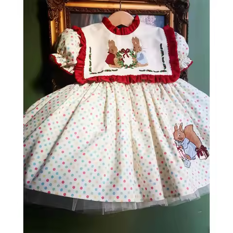ins Turkey Kids Dress Party Dress for Kids Girl Flower Girl Dresses Eid Dress Birthday Party Fashion