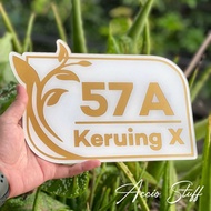Acrylic AESTHETIC HOUSE NUMBER SIZE 28 CM X 20 CM (OUTSIDE ALL CUACA)