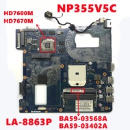 BA59-03568A BA59-03402A Untuk Papan Utama Laptop NP355 355V5C NP355V5C QMLE4 LA-8863P Dengan GPU HD7