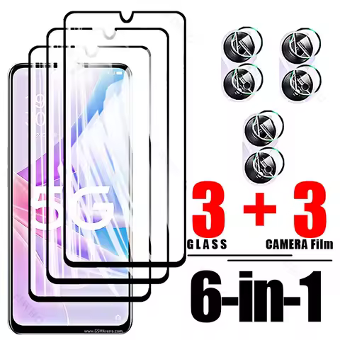 6in1 Tempered Glass Case for Oppo A78 Camera Protector for Oppo A58 A58x A17k A54 5G A54s A57s A53s 