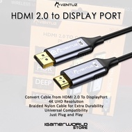 VENTUZ Converter HDMI 2.0 To Display Port (DP) 4K 60Hz Cable Male