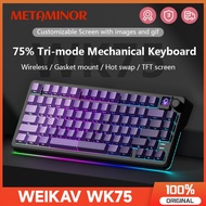 WEIKAV WK75 Wireless Mechanical Keyboard with TFT Screen Hot Swap RGB Custom Bluetooth Keyboard