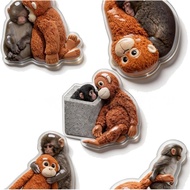 Protect Punch the Monkey Refrigerator Magnets – Cute 3D Acrylic Fridge Magnets for Home Kitchen Deco