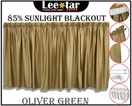 Langsir Naco (1Mx1.3M) Ready Made Curtain!!!Siap Jahit Langsir,Langsir RAYA Kain Tebal 80% Blackout (2 IN 1)-Oliver Green