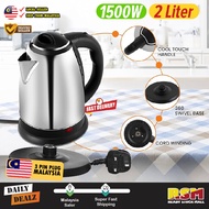 (3pin plug malaysia) Stainless Steel Electric Jug Kettle 2.0L Fast Boiling Water Auto Shut-Off / Cerek Elektrik