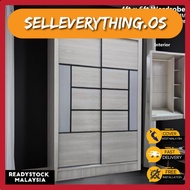 (SHOCKING SALE)  4 FT Sliding Wardrobe / 4 Kaki Almari Baju Sliding Door 2 Sliding Doors - 4ft x 6ft