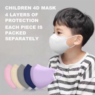 EFXeed【✅Fast Delivery】10ชิ้นหน้ากากเด็ก KN95หน้ากากสำหรับเด็ก4D หน้ากากสามมิติหน้ากากป้องกันสี่ชั้นหน้ากากผีเสื้อใช้แล้วทิ้งระบายอากาศสำหรับเด็กหญิงและเด็กชาย