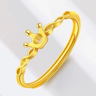 Vietnam Sand Gold Female Brass Crown Ring Brass Gold Plated Ring Jewelry Ring Gold Color Ring