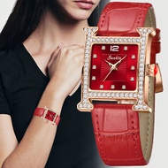 Lige นาฬิกาข้อมือผู้หญิงแฟชั่นใหม่นาฬิกาควอตซ์แบรนด์หรูชั้นนำนาฬิกาข้อมือชุดสุภาพสตรีหนังกันน้ำลำลอง