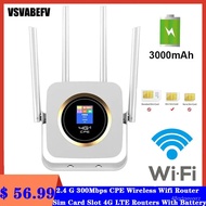 4G Wi Fi Router 4G LTE RoutersWith Sim  Built-in 3000mAh Baery High-Speed Mobile Wifi Hotspot 300Mbps Unlimited LTE Rout