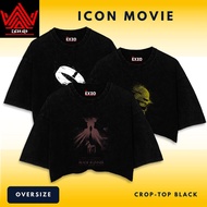 KATUN EXZO BLACKICON MOVIE CROPTOP SHORT SLEEVE TOP COTTON TSHIRT ICON MOVIE
