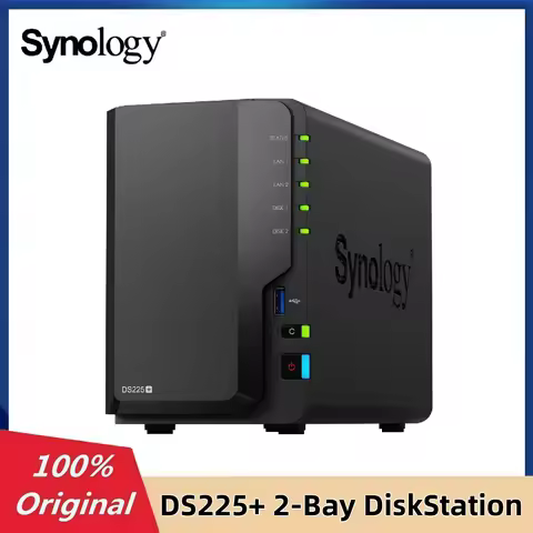 Synology DS225+ 2-Bay DiskStation Plus Series Intel Celeron J4125 Quad-core 2GB Non-ECC DDR4 SODIMM 