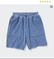 日本國民品牌Uniqlo baby AIRism 春夏透氣 毛巾布 幼兒 短褲 海洋藍  100cm 男女寶貝適合 幼兒園必備輕便短褲