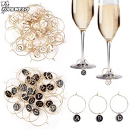 KOPIEWDX78JQ 26Pcs Wine Glass Markers, Letters Pendant Metal Wine Glass Charm Rings, Fashion DIY Win