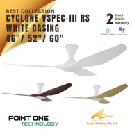 Ceiling Fan Light Point One RS Cyclone 3Blade White Casing ECMotor 46"52"60" Strong Wind High Bright