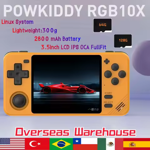 POWKIDDY RGB10X New Handheld Game Console 3.5 Inch Screen ArkOS Linux Portable Retro Video Gaming Pl
