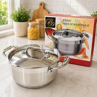 18cm Stainless Steel Casserole Pot w/ Lid EK007 18x9.5cm Cooking Pot w/ Handles