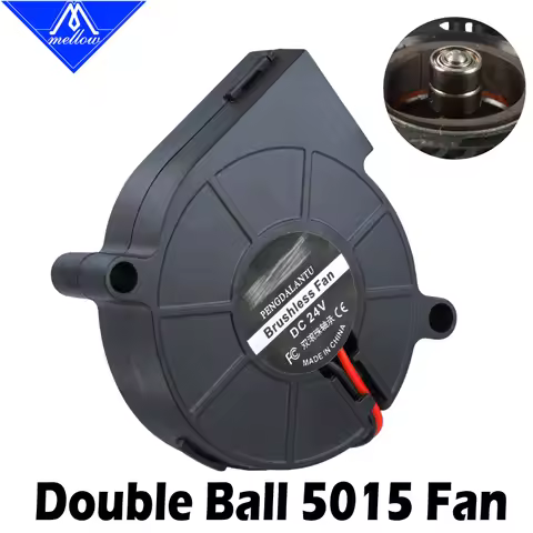 3D Printer Blower Fan 5015 12V 0.28A/24V 0.1A Dual Bearing Fan centrifugal DC Cooling Turbo fan 5015