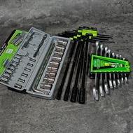 TEKIRO T-Wrench 4pcs 8-10-12-14mm + Shock Socket Wrench Set 27 Pcs Victory + Ring Wrench Set 8 Pcs V