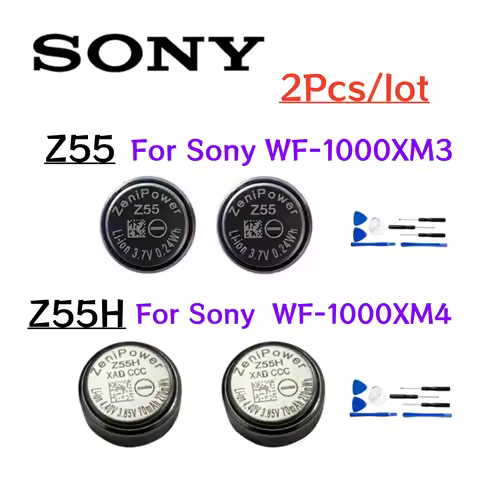 2pcs/lot Z55 New Battery For Sony WF-1000XM3, Z55H For WF-1000XM4 WF-SP900/SP700N /1000X WI-SP600N T