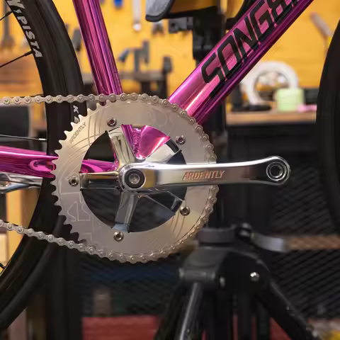 ARDENTLY Square Hole Fixed Gear Bicycle Crankset 144BCD Ultralight CNC Aluminum Alloy Cranks Arm 165