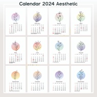 [ZZR] AESTHETIC WALL CALENDAR 2024 AESTHETIC TABLE CALENDAR/ 2024 AESTHETIC STICK CALENDAR/ 2024 AES