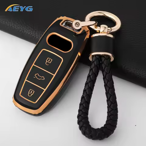 TPU Car Key Case Cover Shell Fob For Audi 4K A8 E-tron Q5 Q7 Q8 C8 D5 SQ8 R8 A1 A3 A4 A6 A7 Fob Prot