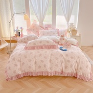 3/4in1 Bed Sheet Set Floral Flatsheet with Soft Materials Super Single/Queen/King/Super King