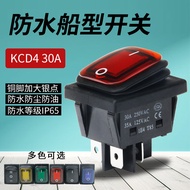 B. b. Waterproof Oilproof Rocker Switch KCD4 High Current 30A Four-legged 2-speed Red Green with Lig