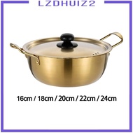 [Lzdhuiz2] Korea Ramen Pot Korean Instant Noodle Pot with Lid Stainless Steel Soup Pot