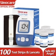 Sinocare Safe AQ Angel Blood Sugar Monitor with 100pcs Test Strips 100pcs Needles Glucometer Blood Glucose Meter Tester Kits for Diabetes