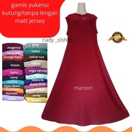 Gamis Yukensi Tanpa lengan Jumbo xxxl Ld 130 PJ 140 cm Inner Dress Jumbo bahan jersey premium tebal