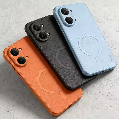 Luxury Goat Leather Magnetic Ring Phone Case For Xiaomi Redmi Turbo 5 Max turbo5 Turbo4 Pro Full-Bod