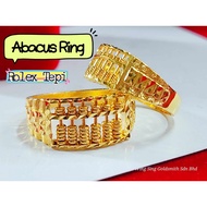 Wing Sing Cincin Sempoa / Abacus / Kira Kira Emas 916/ 916 Gold Classic Unisex Abacus Ring