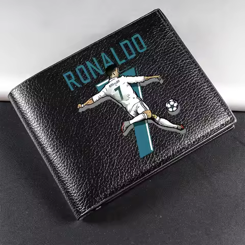 CR7 Wallets Ronaldos Billfolds Pu Leather Fashion Multi-card Slot Foldable Card Holders Boys Girls S