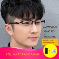 Blink Vision Spek Mata Lelaki Cermin Mata New Men's Half Frame Business Metal Spek Mata Semi-rimless