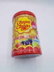 chupa chups จุปาจุ๊ปส์ ฟรุต โลลี่ป็อป อมยิ้ม  โคล่า ช็อคโกแลต รสผลไม้ 50 แท่ง  ลูกอม เด็ก  ลูกอมแท่ง