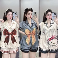 HCM HCM HCM | Women's short-sleeved Latin silk pajamas patternedShorts