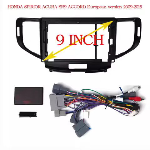 Car Radio Fascias Frame For Honda Accord CU CW Acura TSX 2007-2015 9 inch Stereo Panel Wiring Harnes